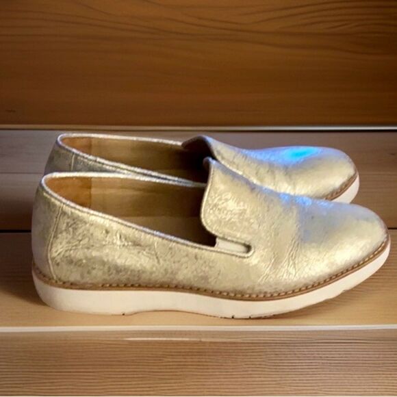 Johnston & Murphy Penelope Ice Crackle Leather Loafers Size 7 in EUC - Picture 2 of 5